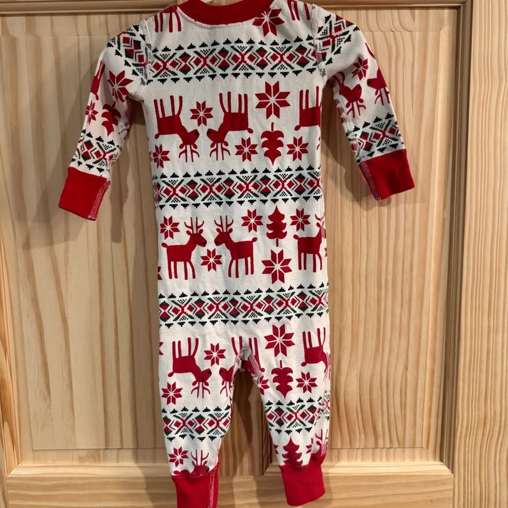 Hanna Andersson‎ Pajamas Nordic Christmas Holiday Organic Cotton Onesie 12-18 m